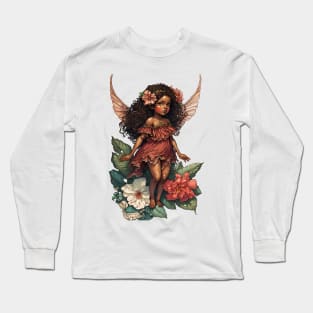 Hibiscus Flower Fairy Girl Cute Hawaii Cicely Mary Barker Long Sleeve T-Shirt